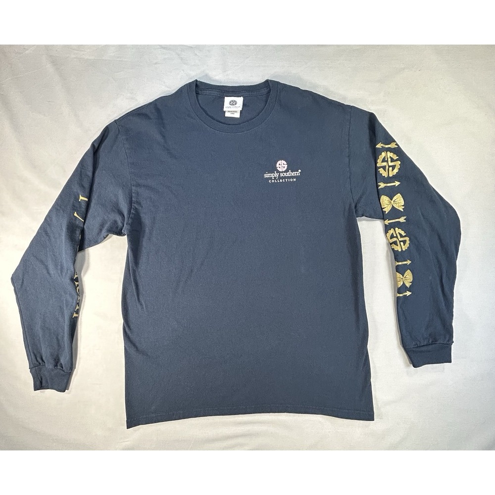 Simply Southern Long‎ Sleeve Navy Shirt Size Men's Large